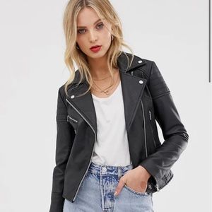 BARNEYS ORIGINALS CLARA REAL LEATHER JACKET